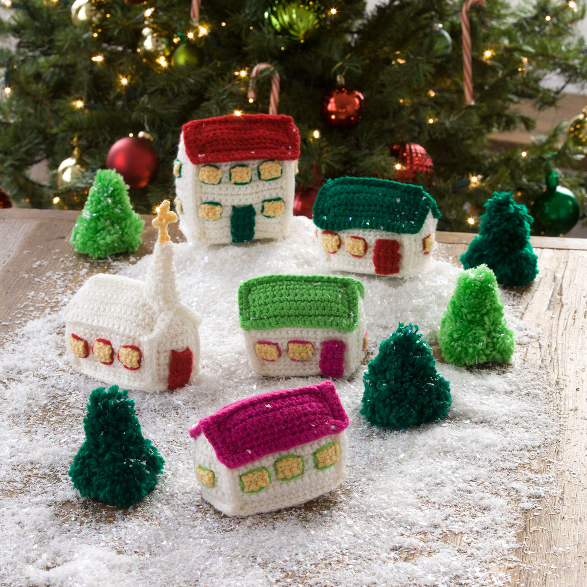 Crochet Christmas Décor made in Red Heart Super Saver Yarn
