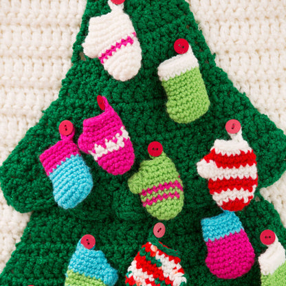 Red Heart Crochet Christmas Tree Wall Hanging Crochet Hanging made in Red Heart Super Saver Yarn