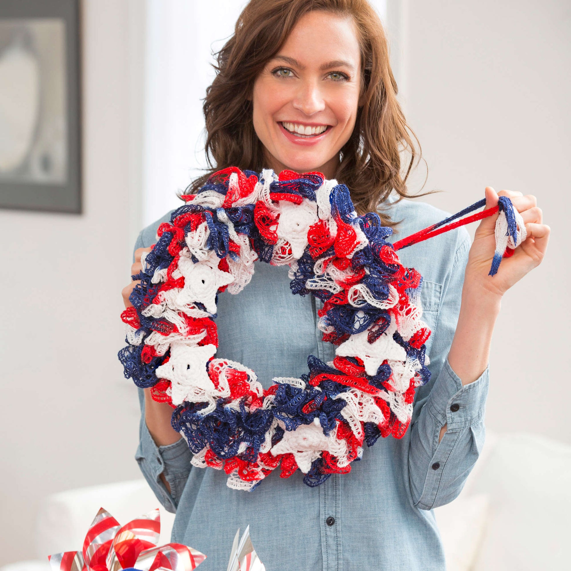 Free Red Heart Hang With Pride Wreath Crochet Pattern