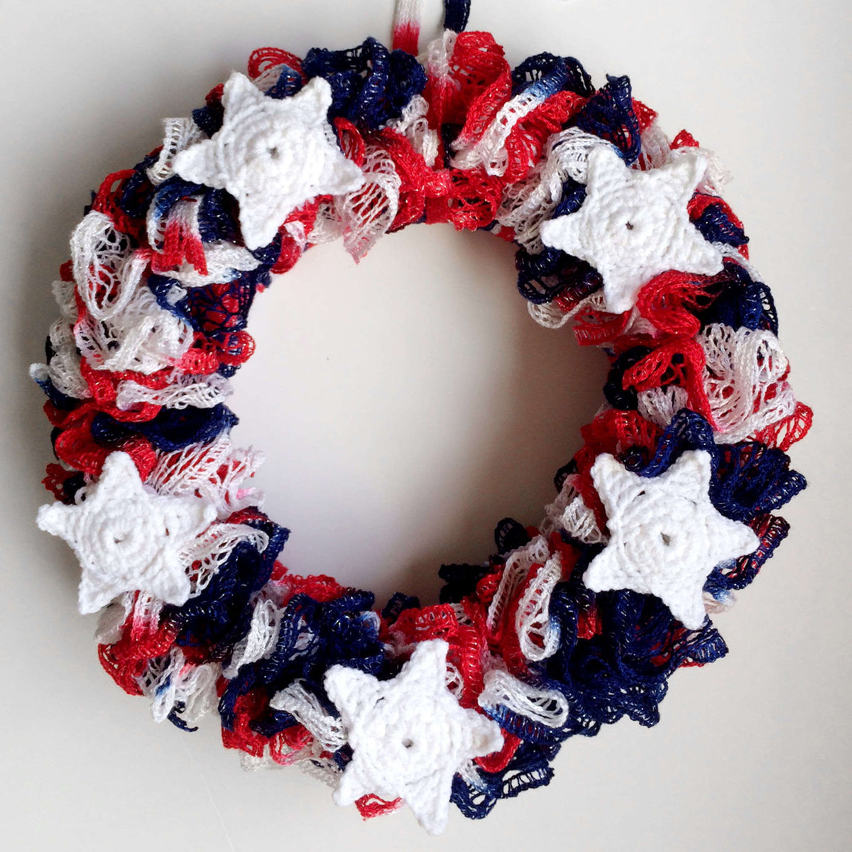 Crochet Wreath made in Red Heart Boutique Yarn