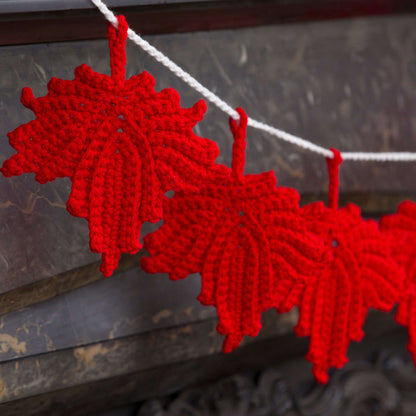 Red Heart Crochet Maple Leaf Banner Crochet Banner made in Red Heart Super Saver Yarn