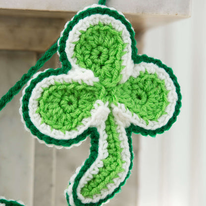 Red Heart Crochet Lucky Shamrock Banner Crochet Banner made in Red Heart Super Saver Yarn