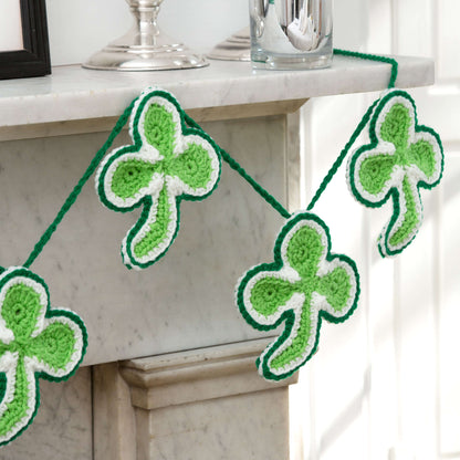 Red Heart Crochet Lucky Shamrock Banner Crochet Banner made in Red Heart Super Saver Yarn