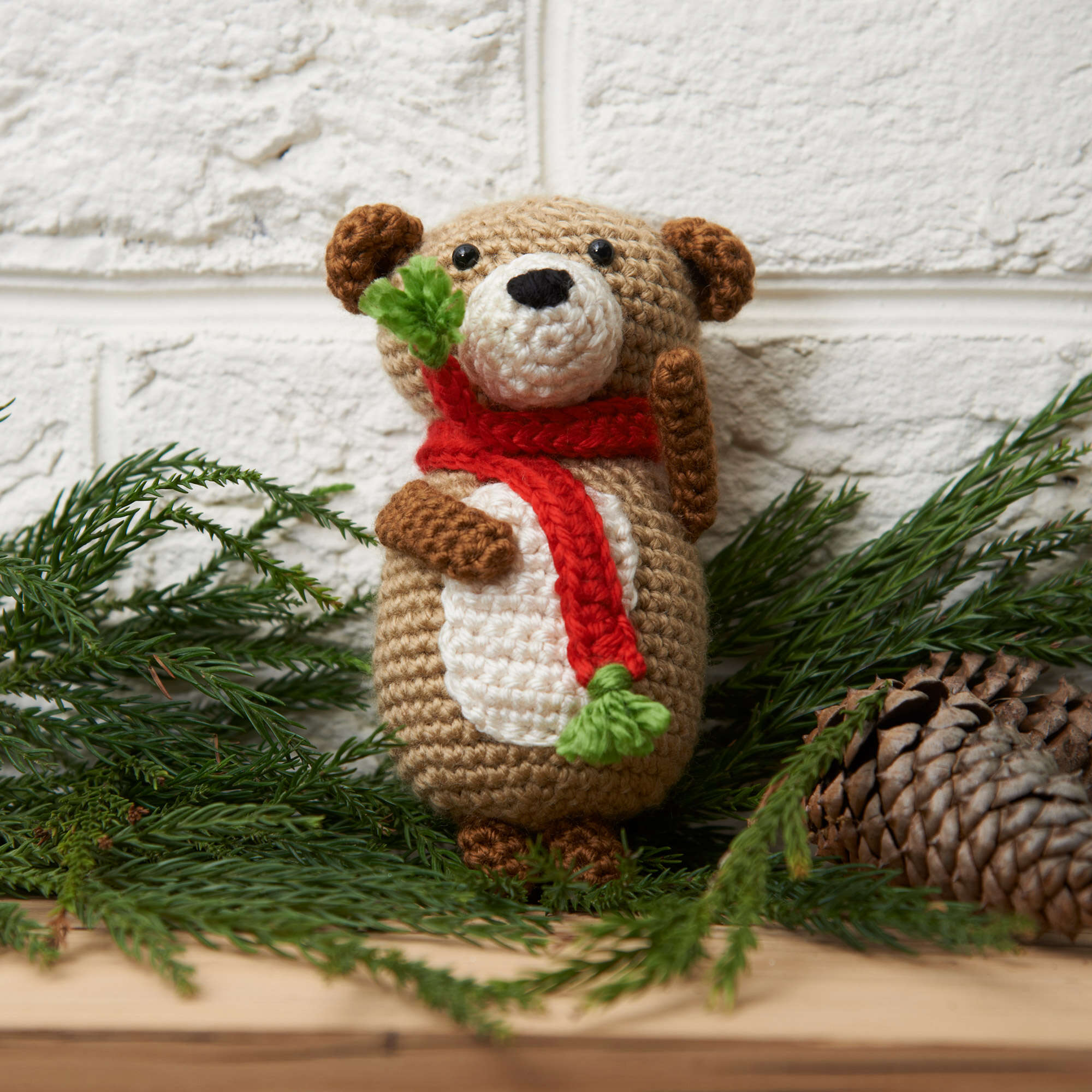 Free Easy Red Heart Bear Ornament Crochet Pattern | Yarnspirations