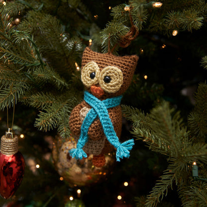 Red Heart Crochet Wise Owl Ornament Crochet Ornament made in Red Heart Soft Yarn