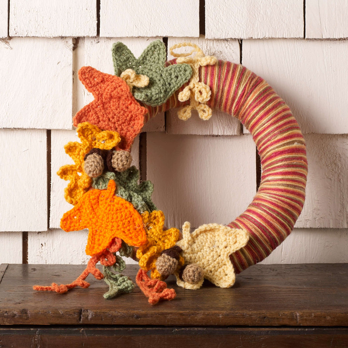 Crochet Wreath made in Red Heart Super Saver Yarn