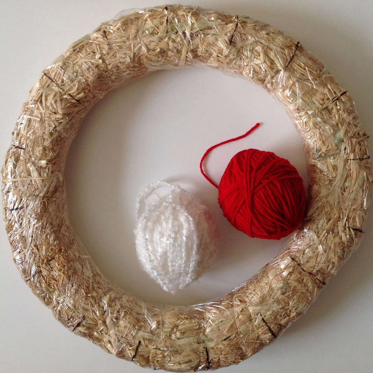 Crochet Wreath made in Red Heart Light & Lofty Yarn