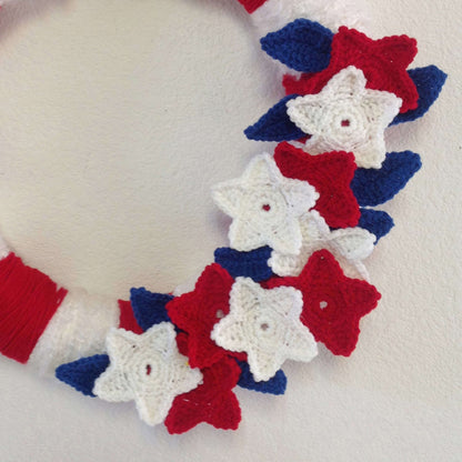 Red Heart Crochet Stars & Stripes Wreath Crochet Wreath made in Red Heart Light & Lofty Yarn