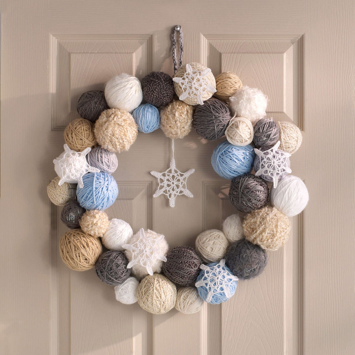 Crochet Wreath made in Red Heart Super Saver Yarn