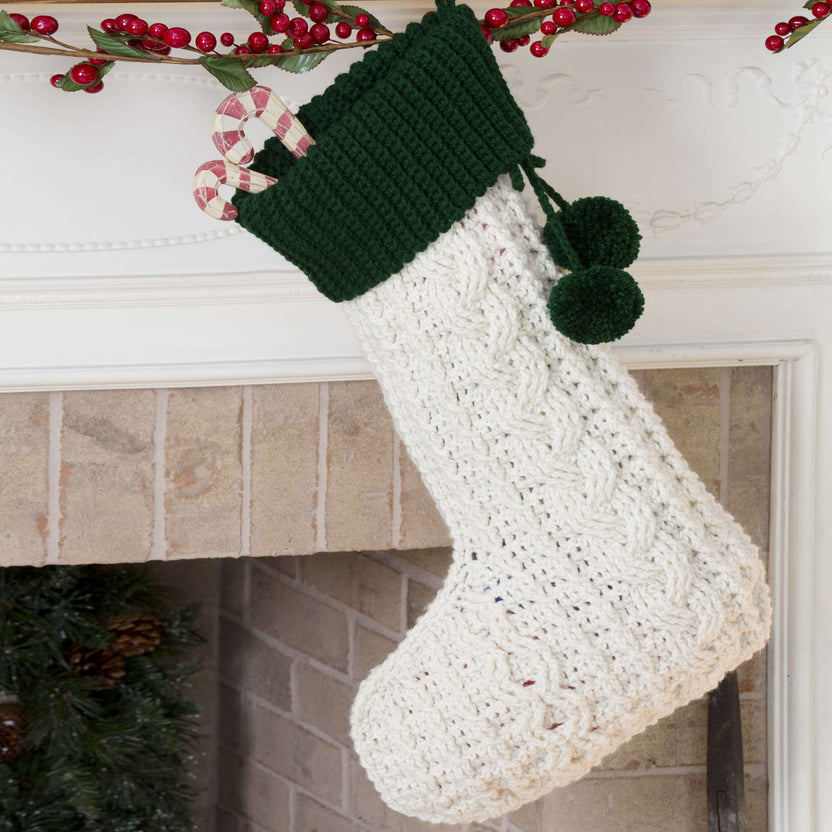 Free Red Heart Cable Stocking Crochet Pattern | Yarnspirations