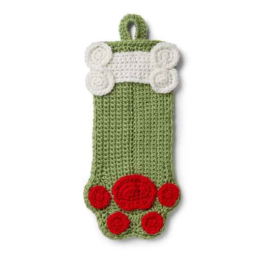 Red Heart Dog Paws Christmas Stocking Pattern Tutorial Image