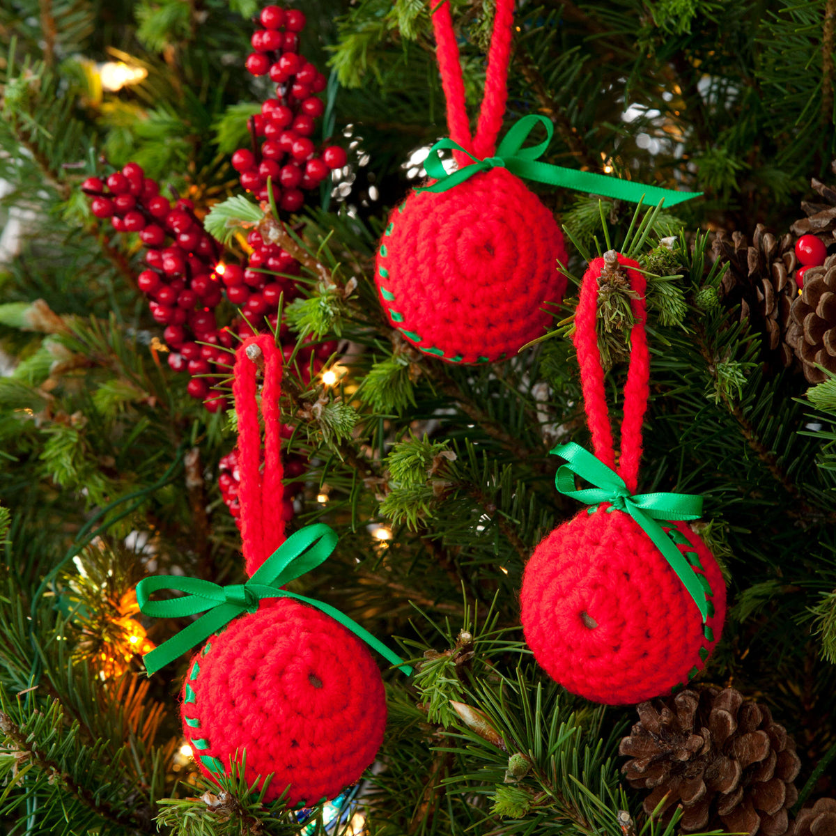 Crochet Ornaments made in Red Heart Super Saver Yarn