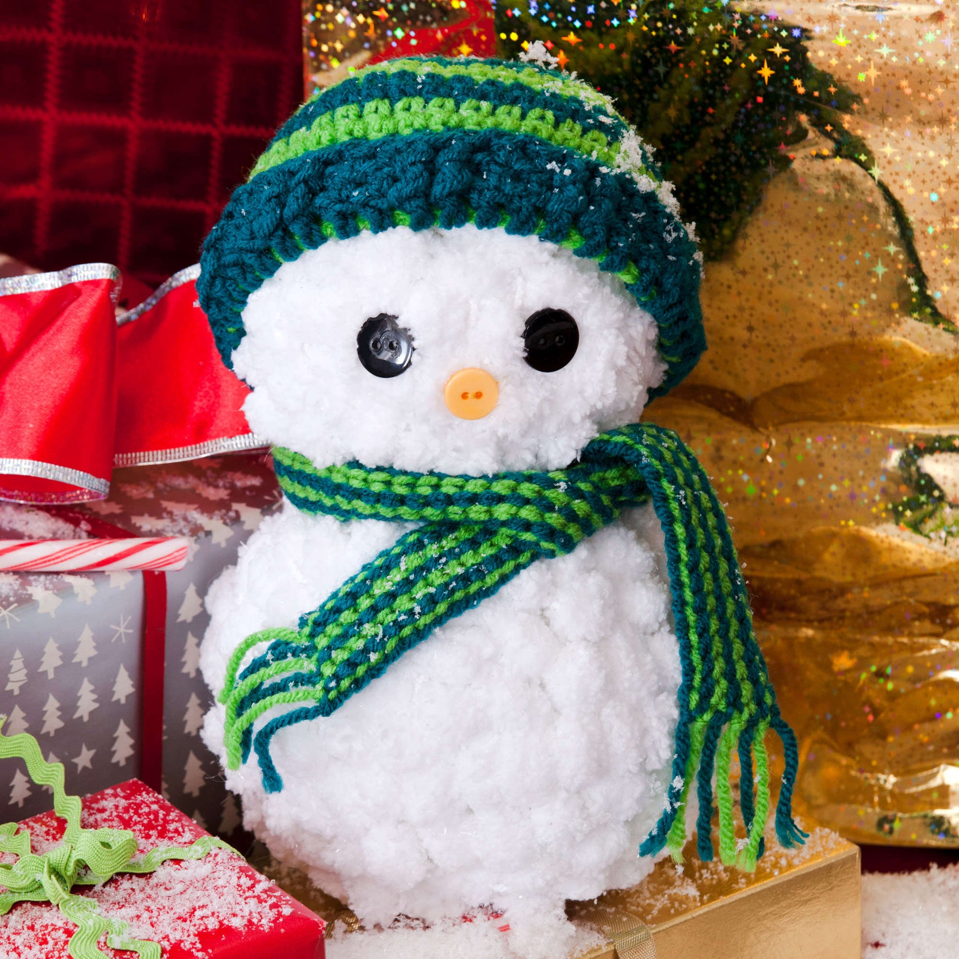 Free Red Heart Crochet Sparky The Snowman Pattern