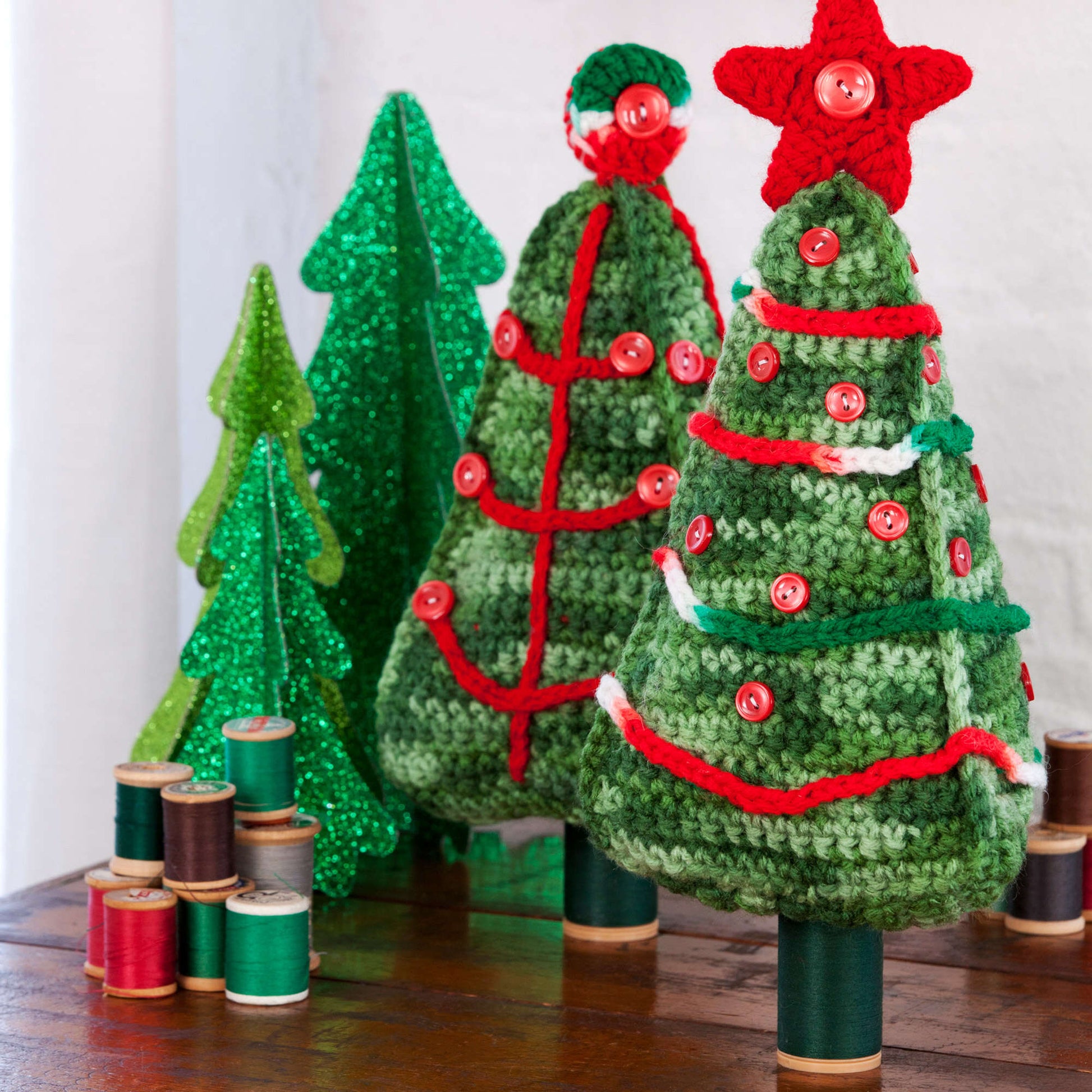 Free Red Heart Christmas Tree Duo Crochet Pattern