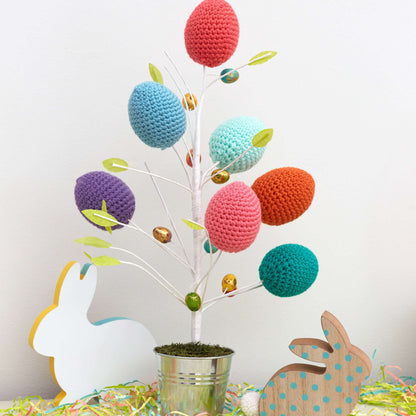 Red Heart Crochet Springtime Easter Eggs Crochet Interior Décor made in Red Heart With Love Yarn
