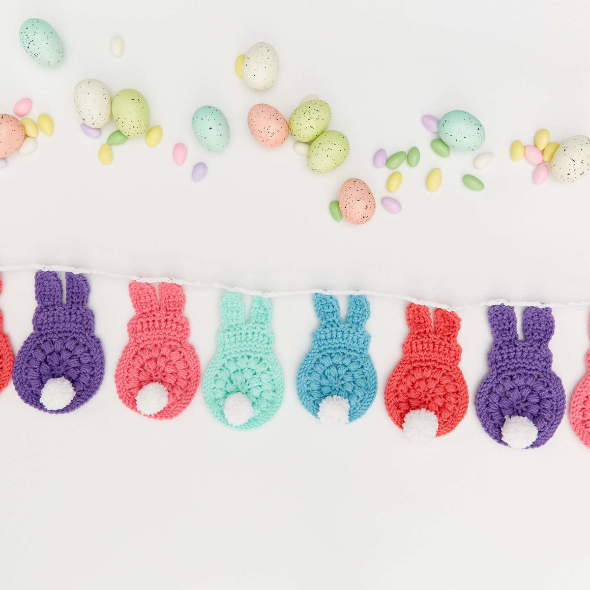 Crochet Garland made in Red Heart With Love Yarn