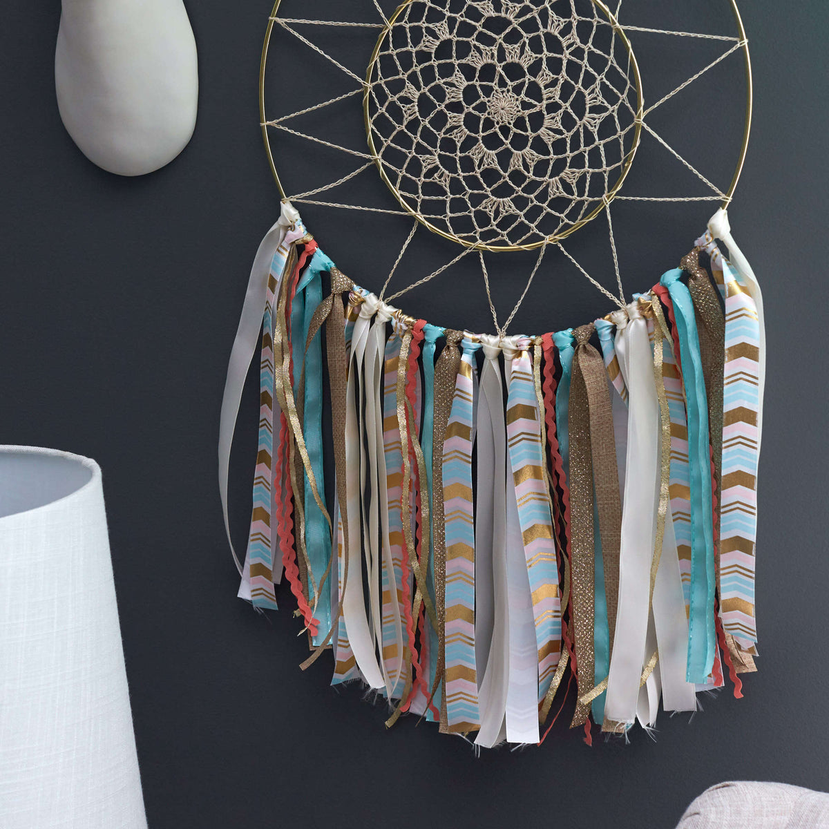 Crochet Dream Catcher made in Red Heart Classic Crochet Thread Yarn