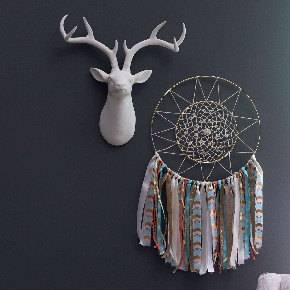 Crochet Dream Catcher made in Red Heart Classic Crochet Thread Yarn