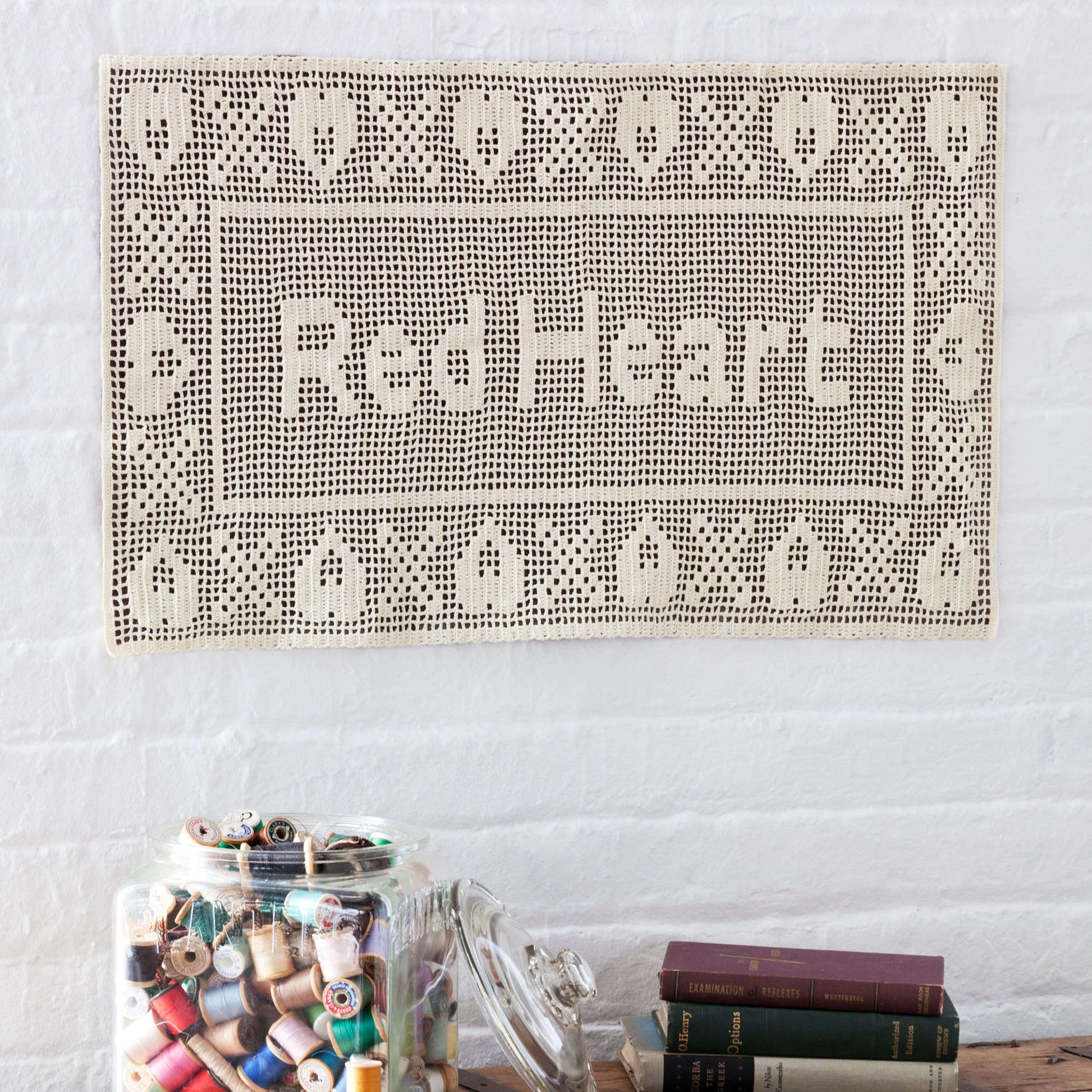Free Red Heart Personalized Filet Crochet Pattern