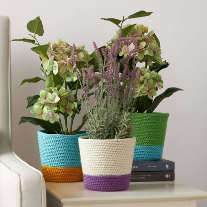 Red Heart Dip Your Toe Crochet Plant Cozies Single Size