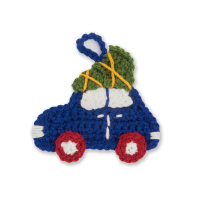 Red Heart Driving Home for Christmas Crochet Ornament Single Size