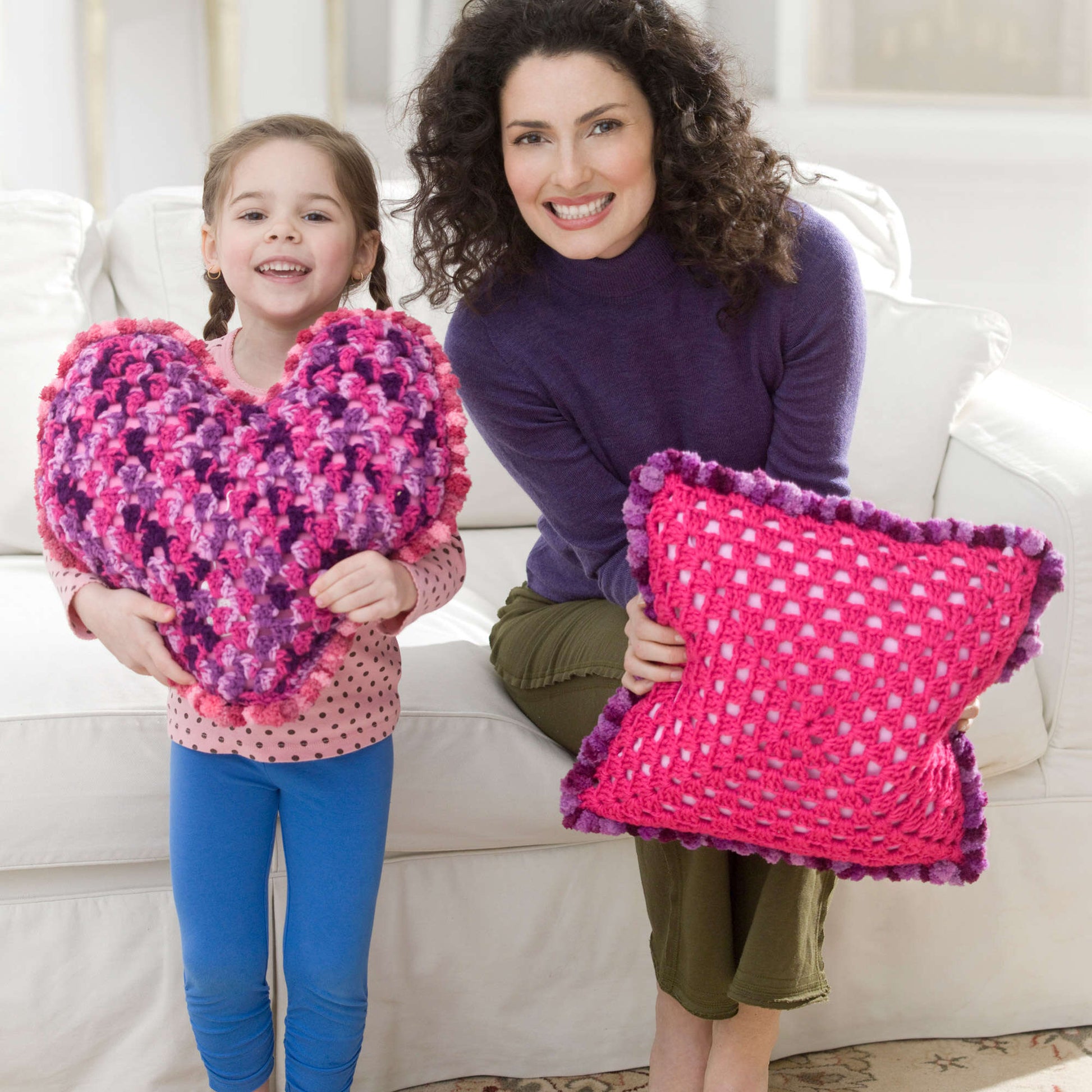 Free Red Heart Pillow Party Crochet Pattern