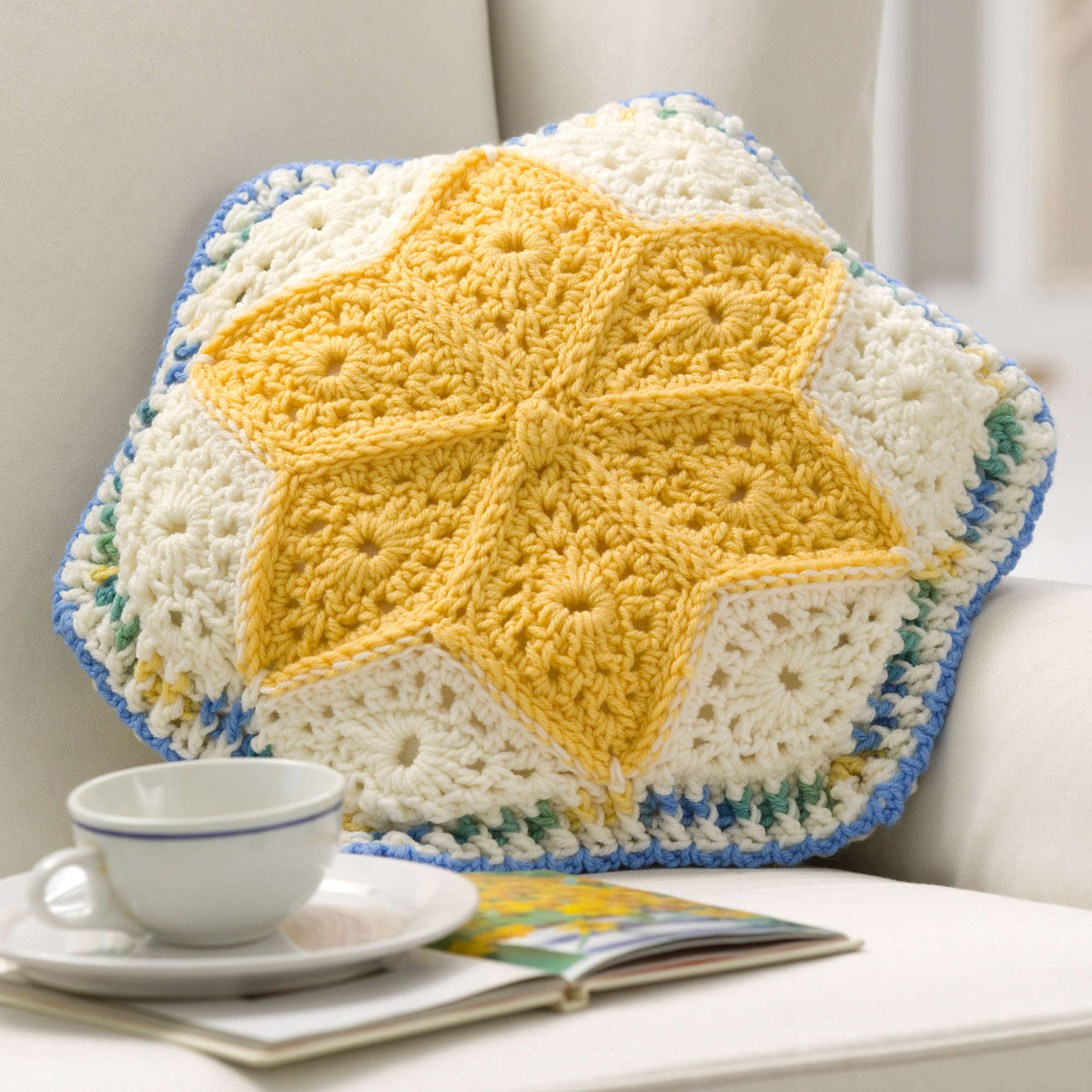 Crochet Pillow made in Red Heart Super Saver Yarn