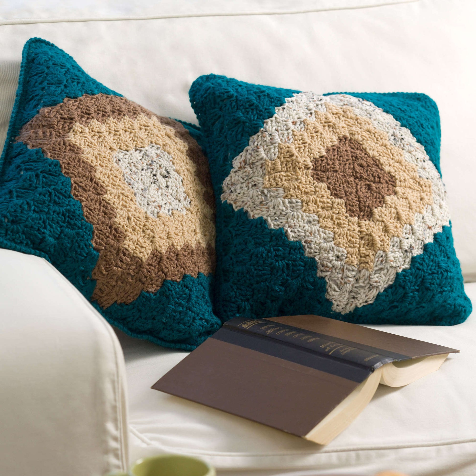 Free Red Heart Crochet Double Take Pillow Pattern
