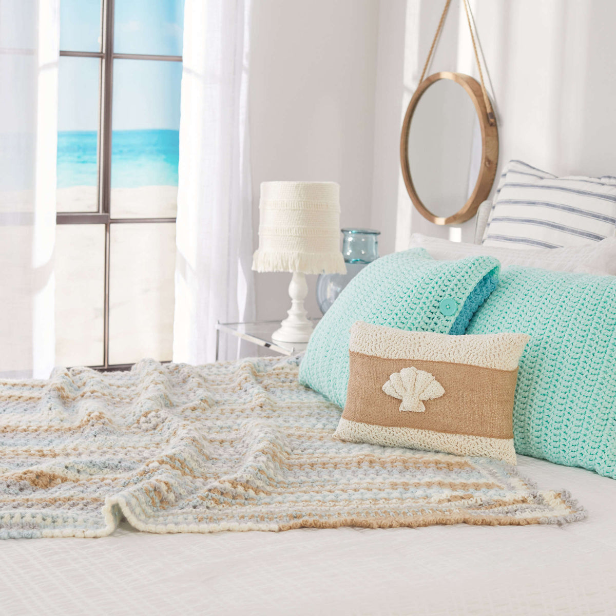 Crochet Pillow made in Red Heart With Love Yarn