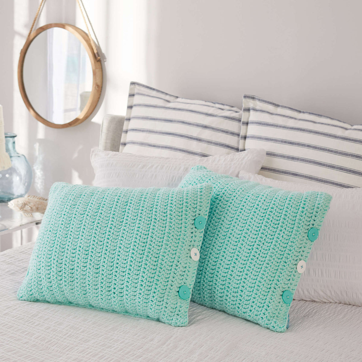 Crochet Pillow made in Red Heart With Love Yarn