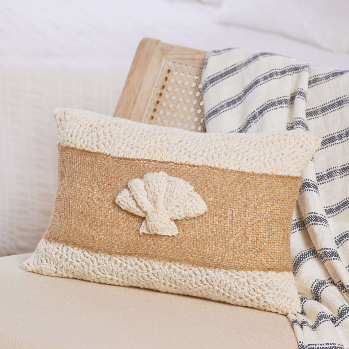 Crochet Pillow made in Red Heart Scrubby Smoothie Yarn