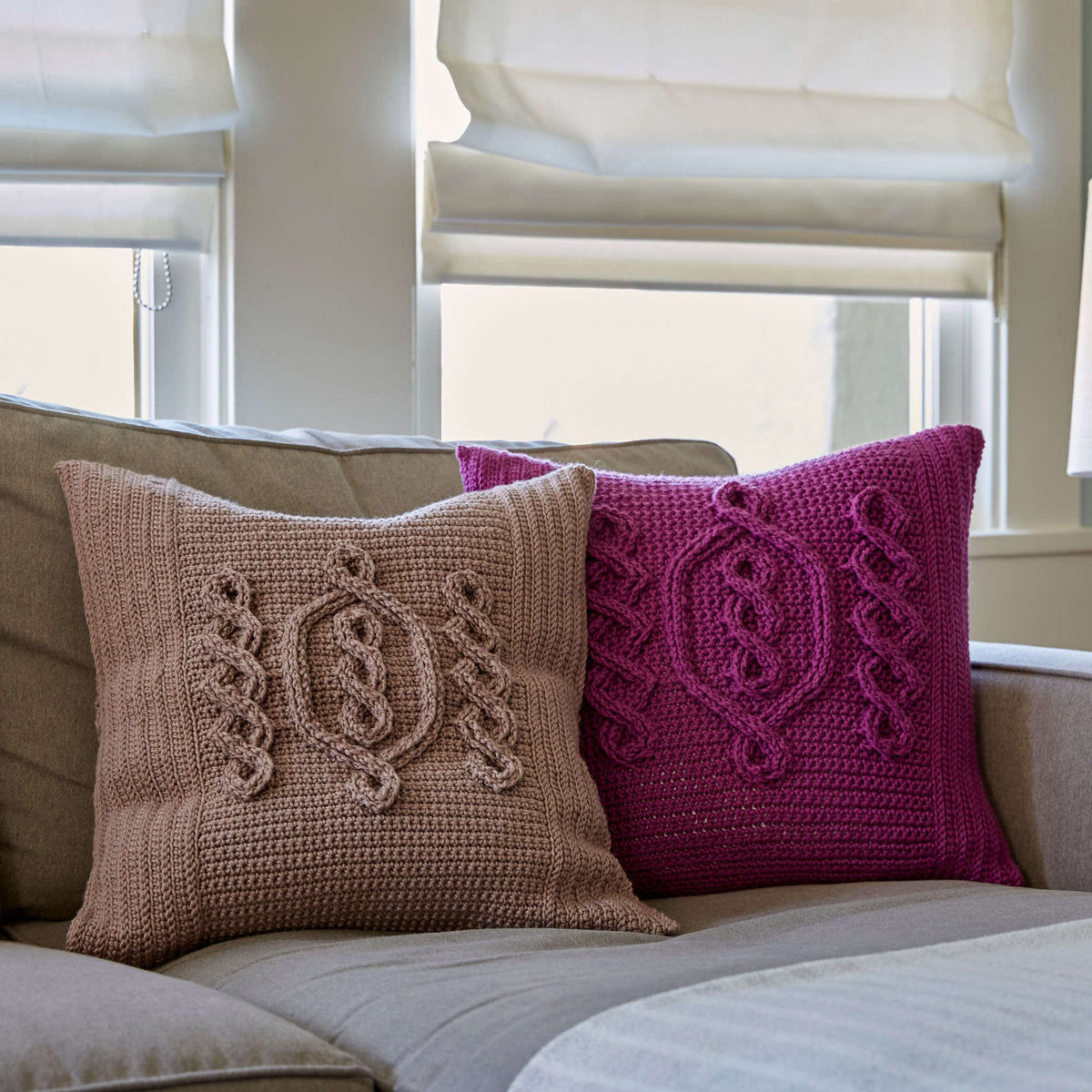 Crochet Pillow made in Red Heart Chic Sheep Yarn