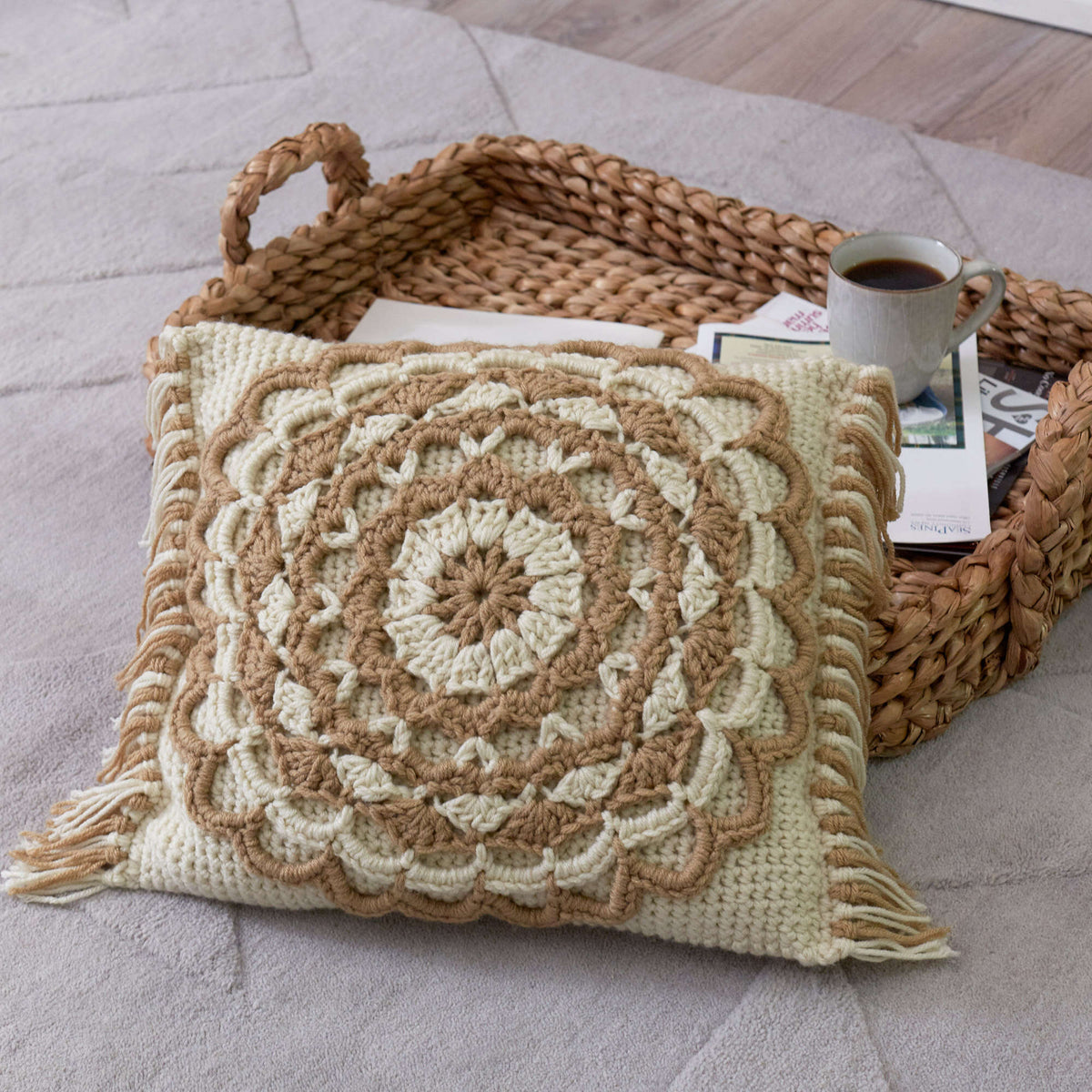 Crochet Pillow made in Red Heart With Love Yarn