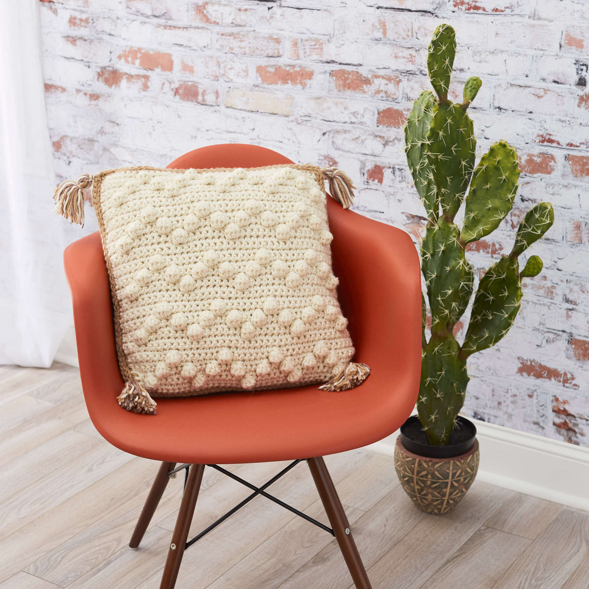 Crochet Pillow made in Red Heart With Love Yarn