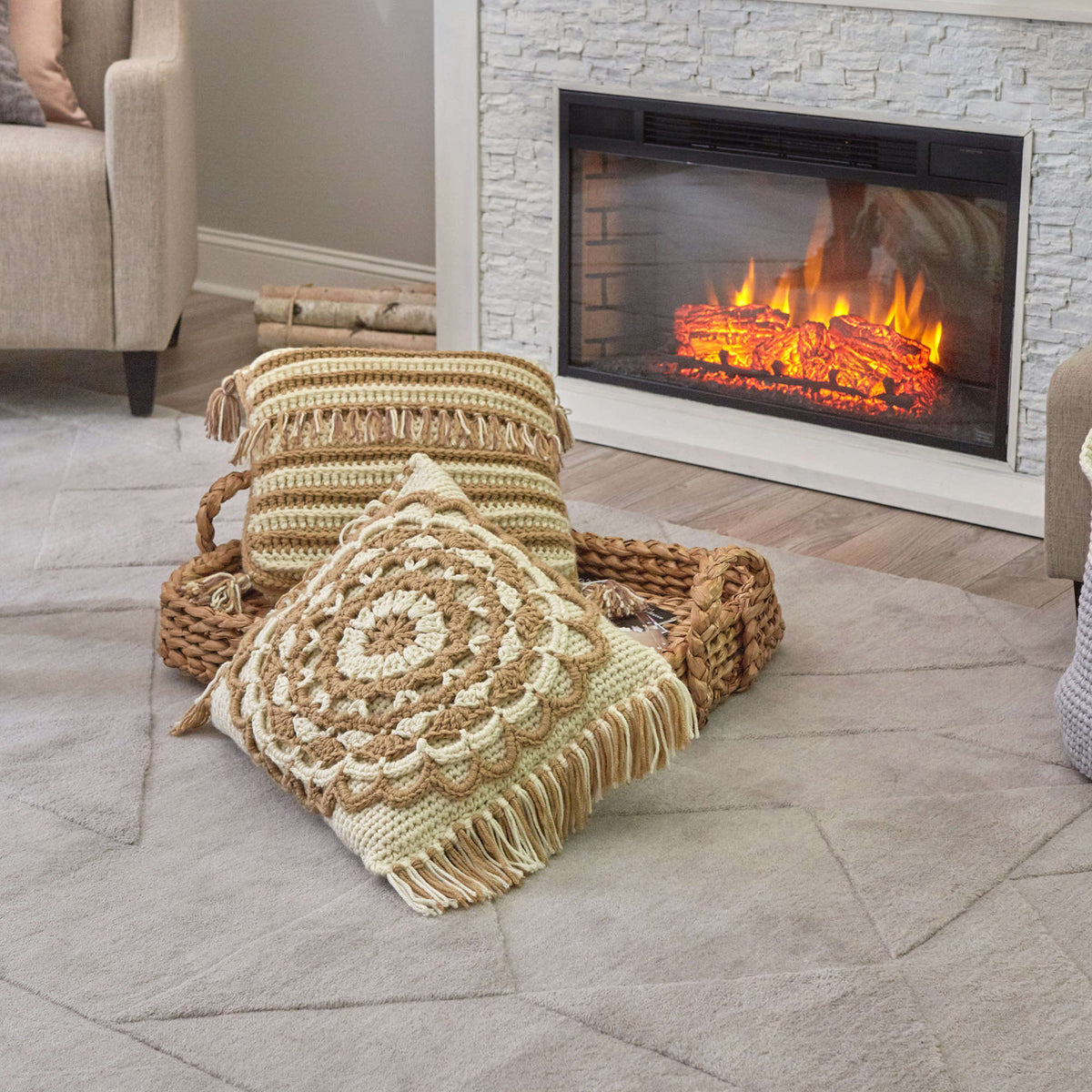 Crochet Pillow made in Red Heart With Love Yarn