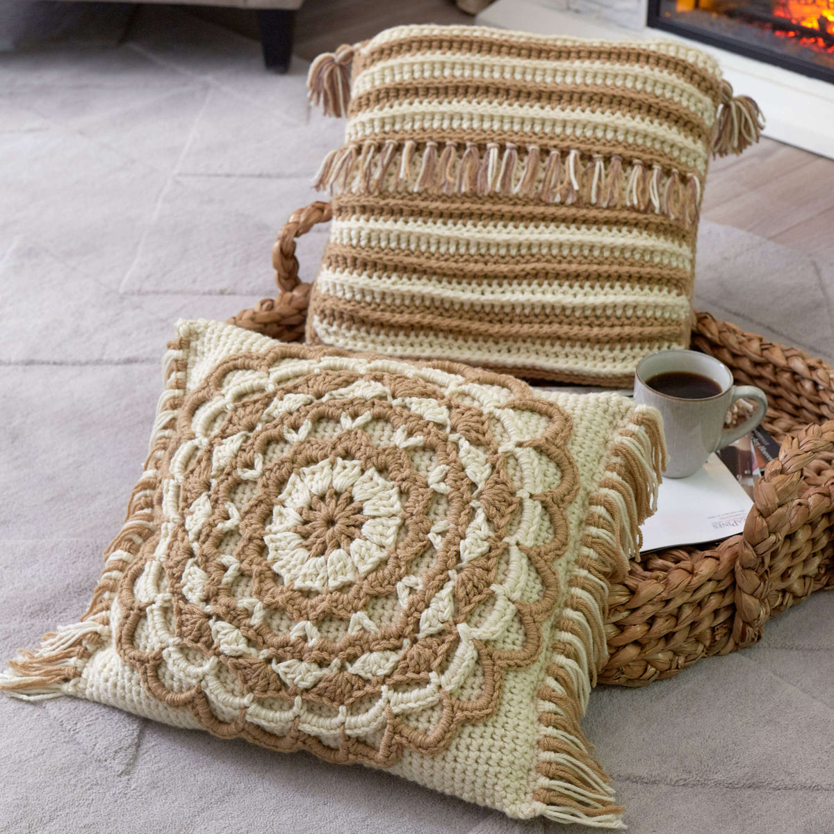 Crochet Pillow made in Red Heart With Love Yarn