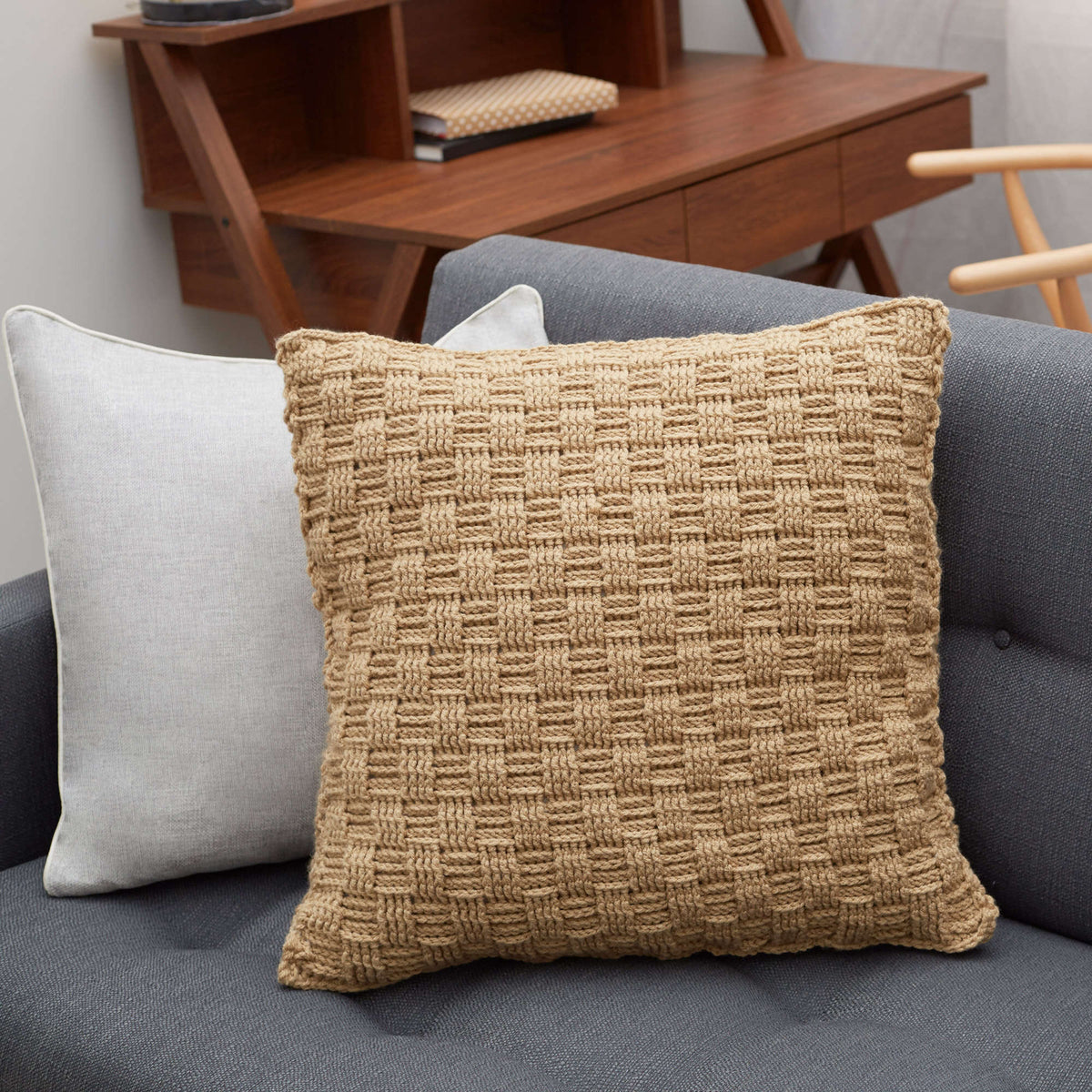 Crochet Pillow made in Red Heart With Love Yarn