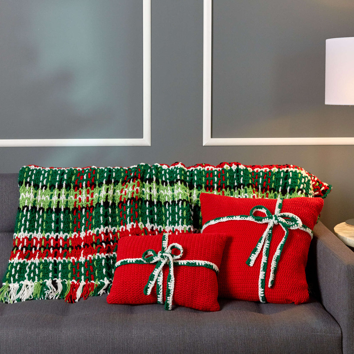 Crochet Pillow made in Red Heart Super Saver Yarn