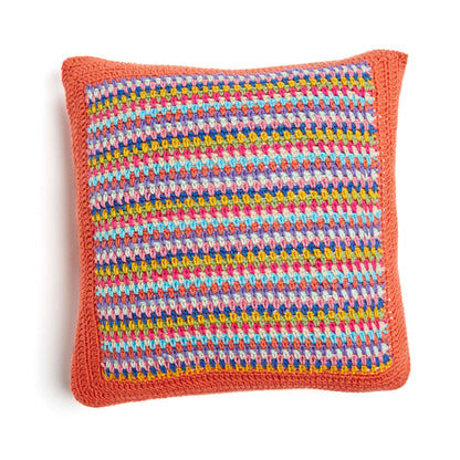 Red Heart Crochet Patched Persuasion Pillows Crochet Pillow made in Red Heart Super Saver Yarn