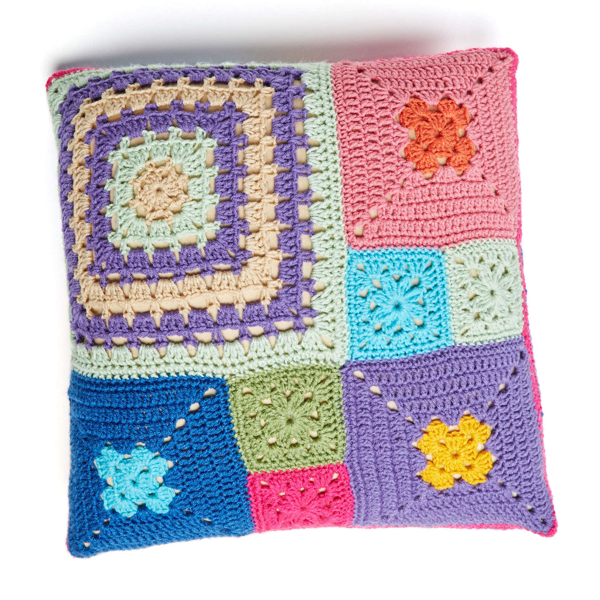 Crochet Pillow made in Red Heart Super Saver Yarn