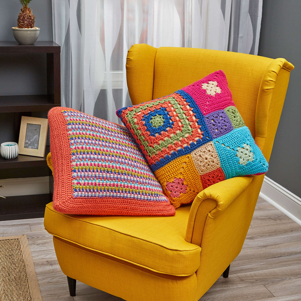 Crochet Pillow made in Red Heart Super Saver Yarn