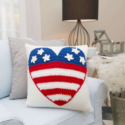 Red Heart Crochet Patriot Heart Pillow Red Heart Crochet Patriot Heart Pillow