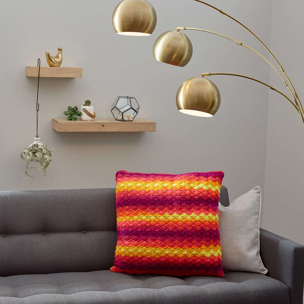 Crochet Pillow made in Red Heart Super Saver Yarn