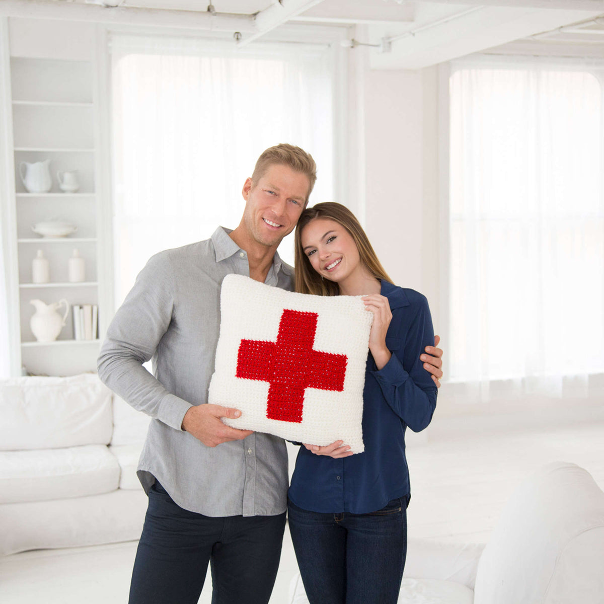 Crochet Pillow made in Red Heart Super Saver Yarn