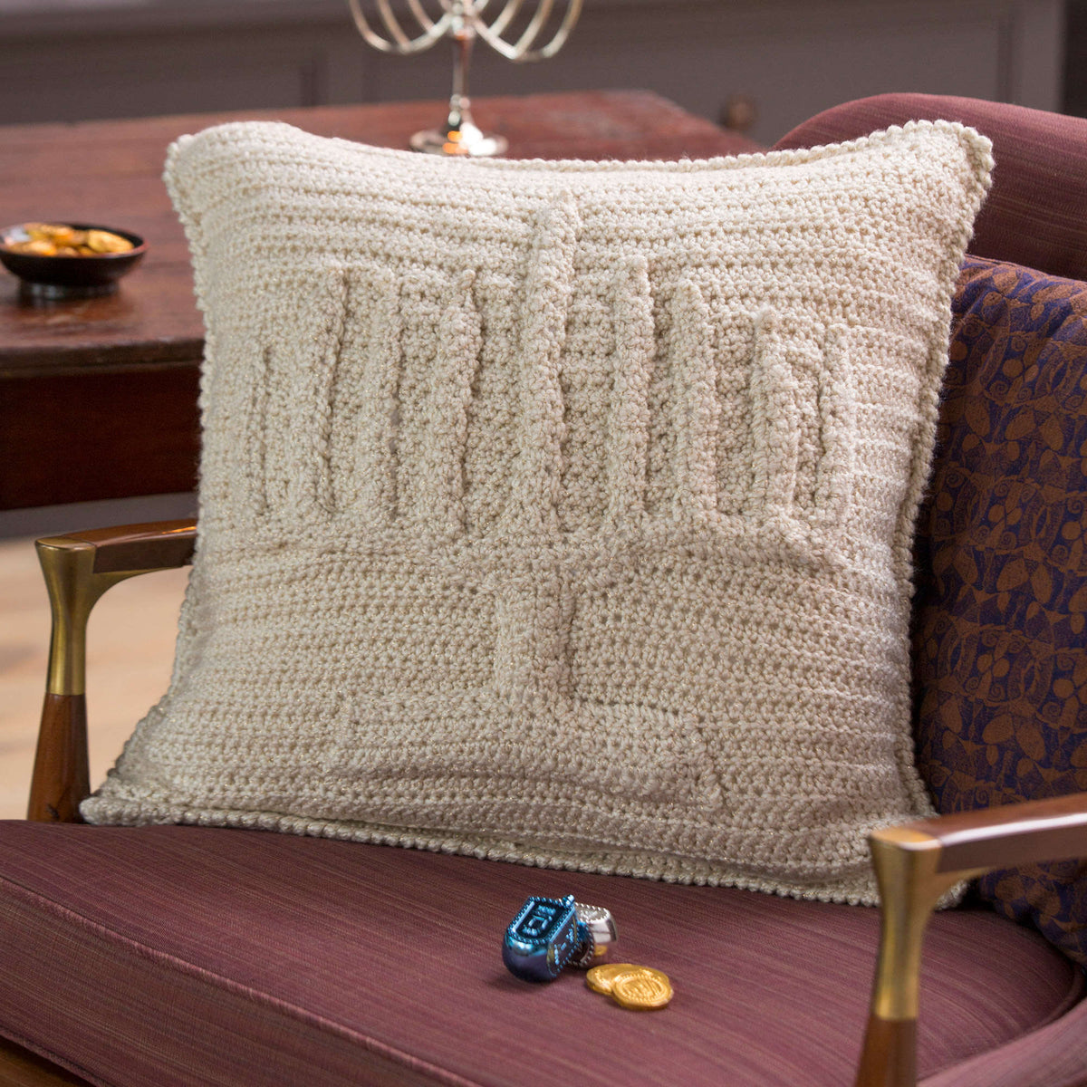 Crochet Pillow made in Red Heart Holiday Yarn