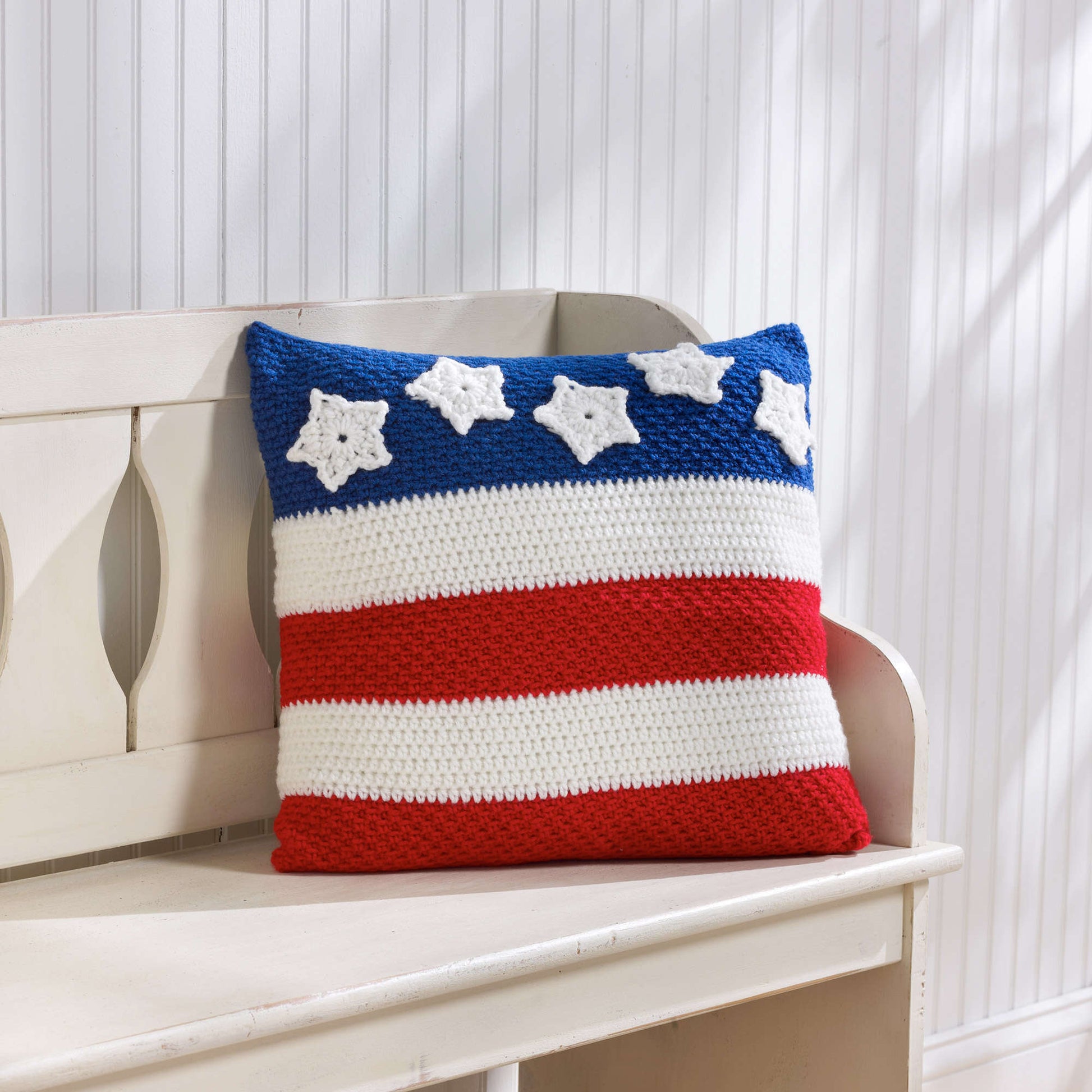Free Red Heart Patriotic Pillow Crochet Pattern