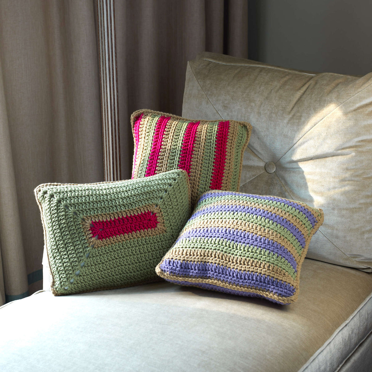 Crochet Pillows made in Red Heart With Love Yarn