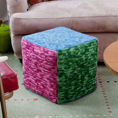Red Heart Cube In Tones Ottoman Crochet Red Heart Cube In Tones Ottoman Crochet