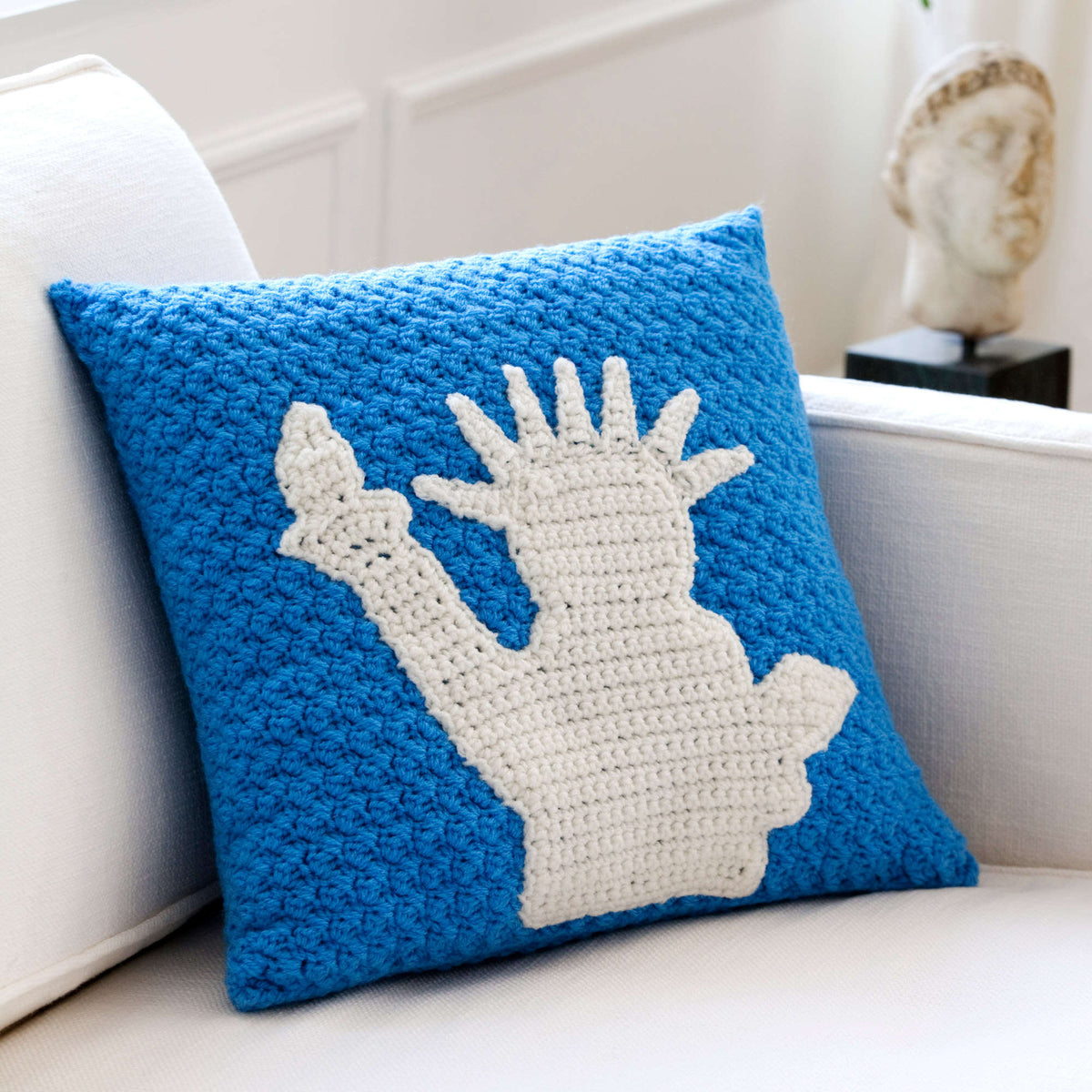 Crochet Pillow made in Red Heart Super Saver Yarn