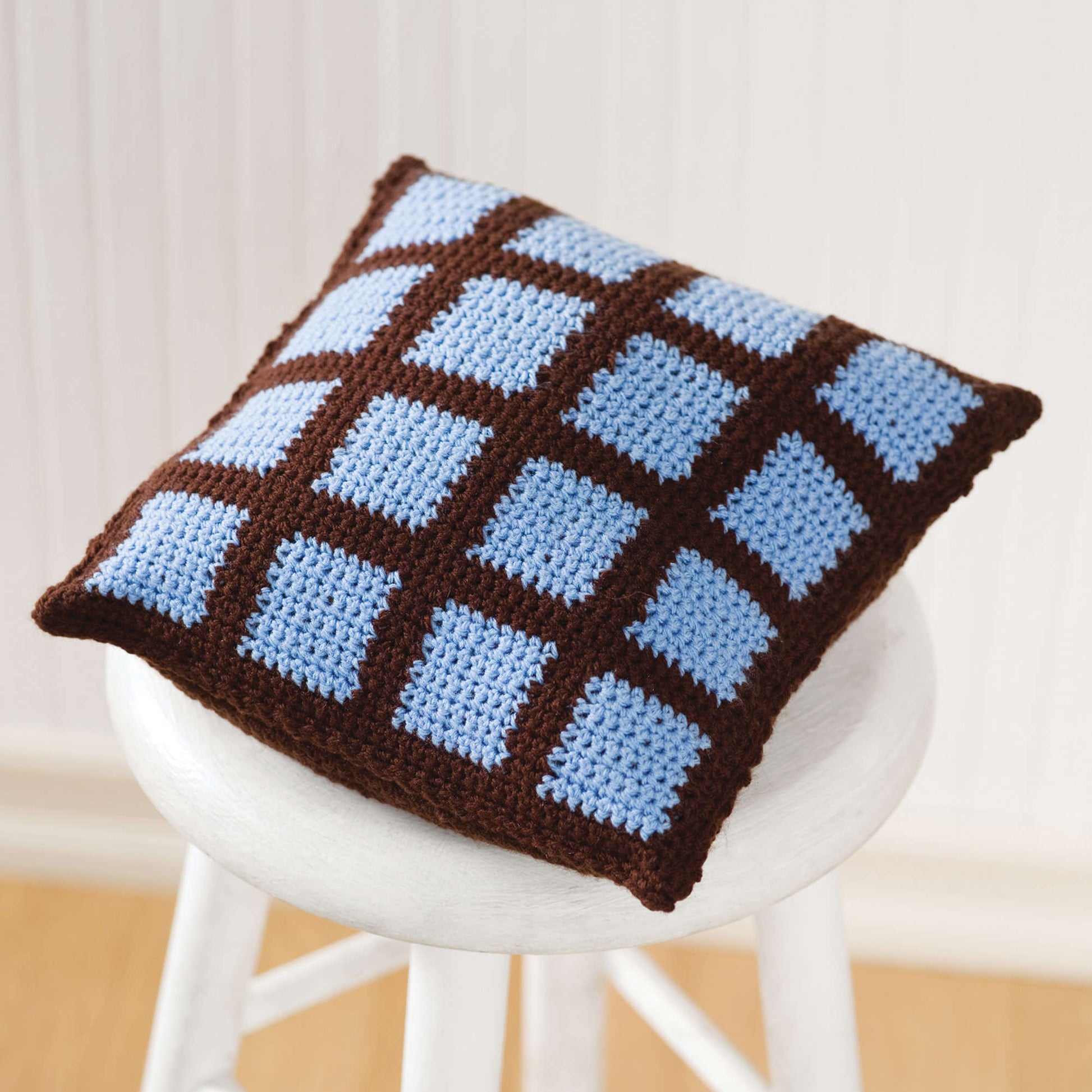 Free Red Heart Crochet Two-Color Pillow Pattern